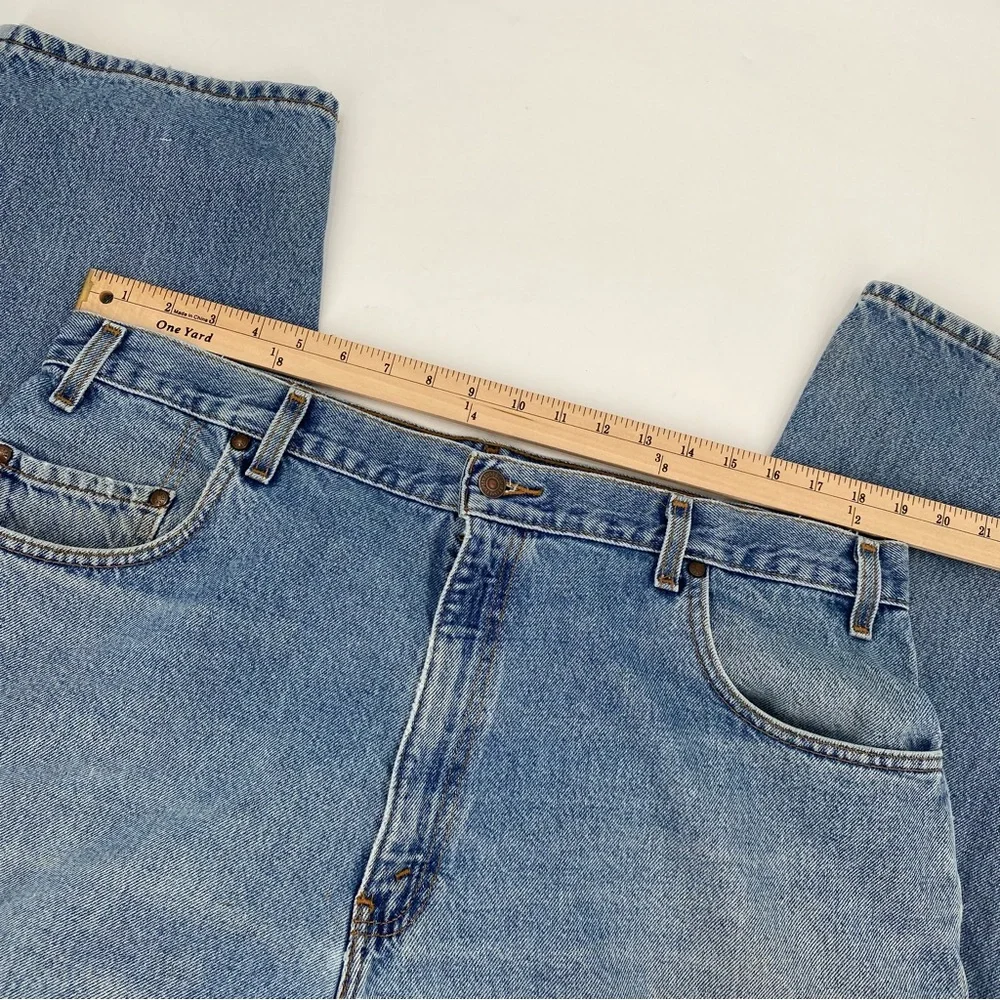 Levi’s Jeans Men’s 40x30 Blue 545 VTG 90s Brown Tab LOOSE Batwing Stains Flaws